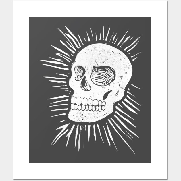 Block print skull Wall Art by evilducky